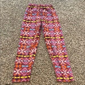 Vibrant Aztec Look, Kids Leggings